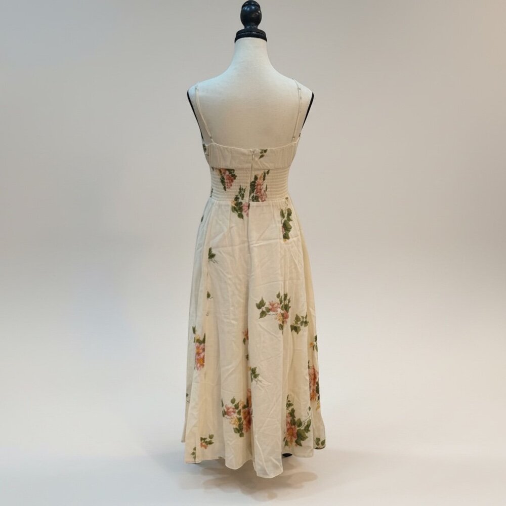 Reformation Bran Dress Marcona Floral Midi Dress Size 4 Smocked Cottagecore - Picture 4 of 12